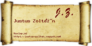 Justus Zoltán névjegykártya